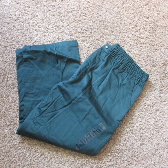NWT Haband Ice House Flannel Lined Slacks Pants Elastic Waist 42 S Green Pockets - Picture 1 of 3